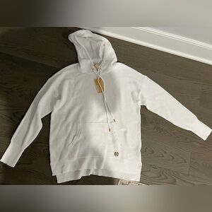 Michael Kors White Knit Summer Hoodie - NWT, Size Small